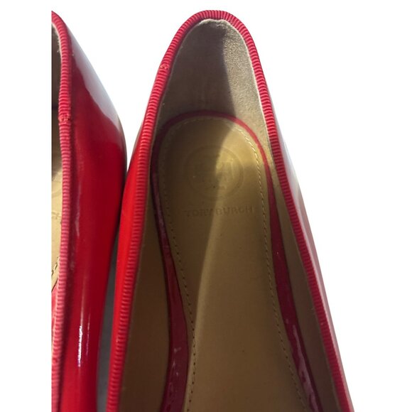 Tory Burch Red Patent‎ Leather Loafers Size 6.5 - Picture 4 of 8